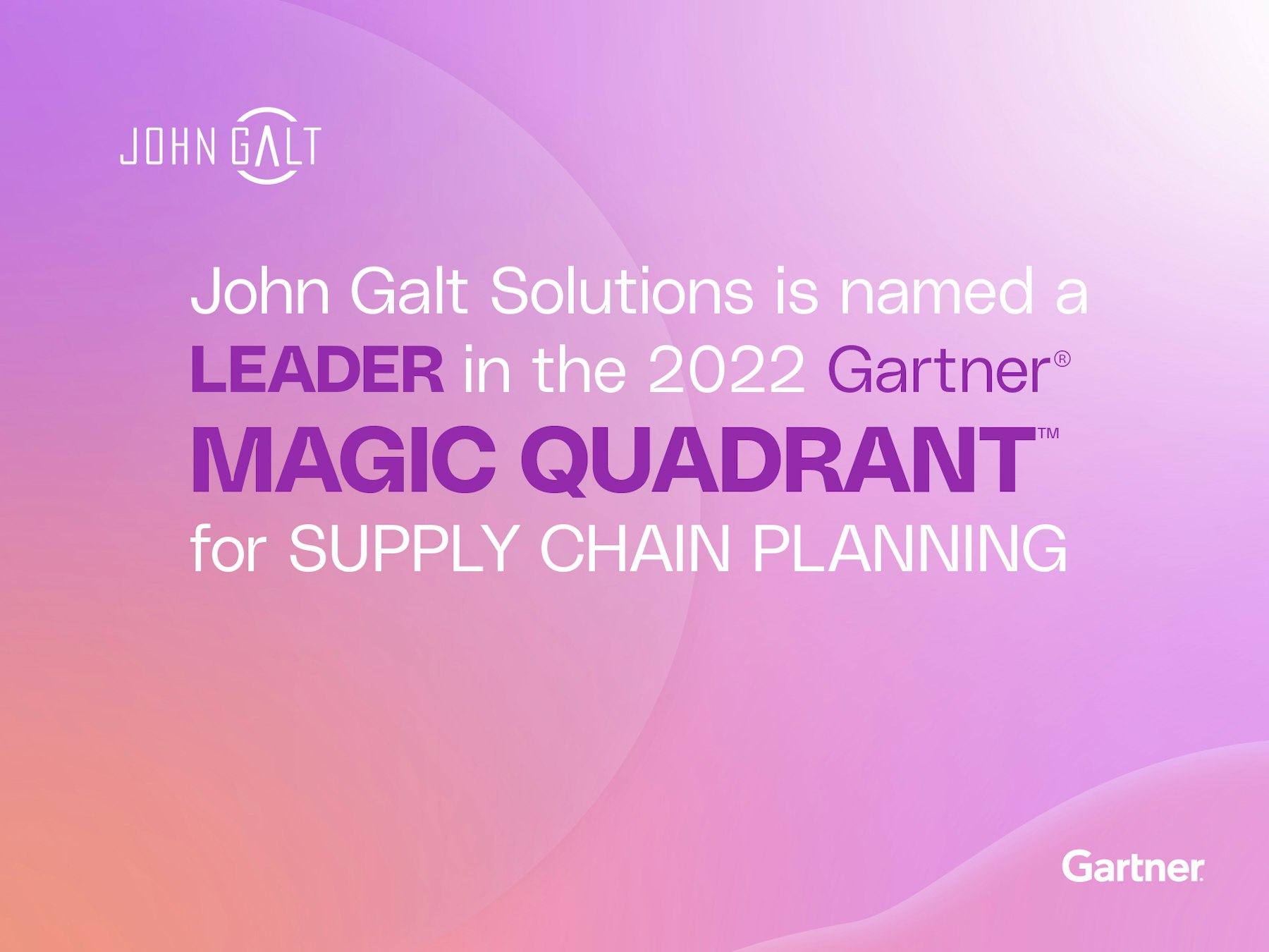 2022 Gartner Magic Quadran Names John Galt Solutions as a Leader Thumbnail